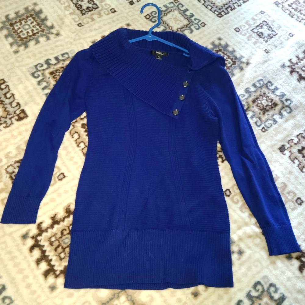 Style & Co S royal blue sweater